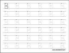 Letter B tracing sheets for kids