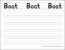big b for boat practice writing sheet