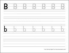 small b practice writing sheet