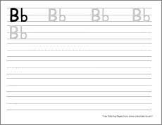 big b practice writing sheet
