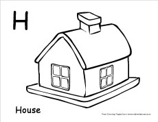 Letter h colouring sheets
