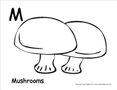 Letter m colouring sheets
