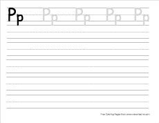 big p practice writing sheet