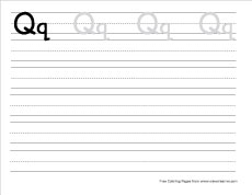big q practice writing sheet