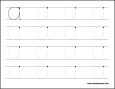 Upper case letter A tracing sheets for children