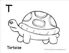 Letter t colouring sheets