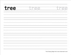 small t for tree practice writing sheet