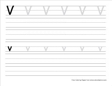 small v practice writing sheet
