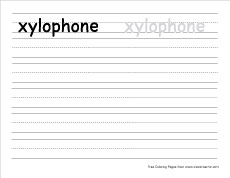 small x for xylophone practice writing sheet