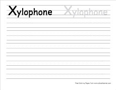 big x for xylophone practice writing sheet