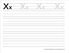 big x practice writing sheet