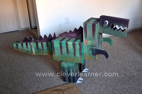 Box dinosaur craft art