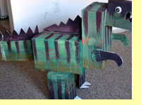 How to make a dinosaur with scrap boxes