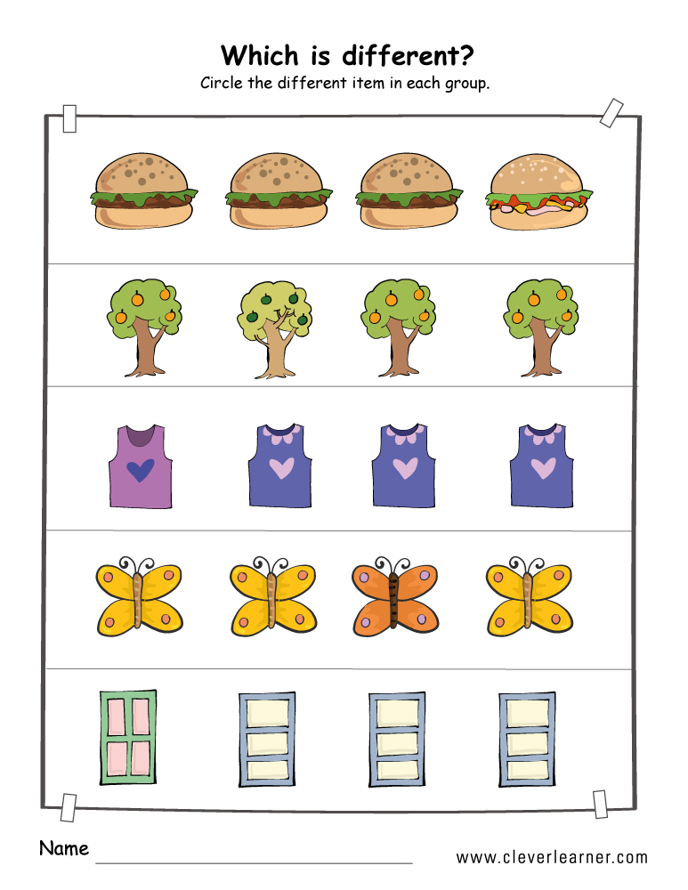 Similar And Different Worksheet