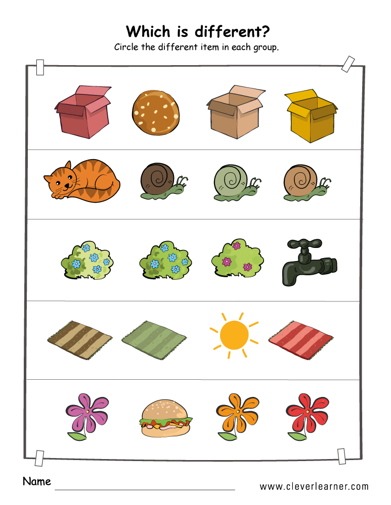 Printable Picture Difference Worksheets For Preschools