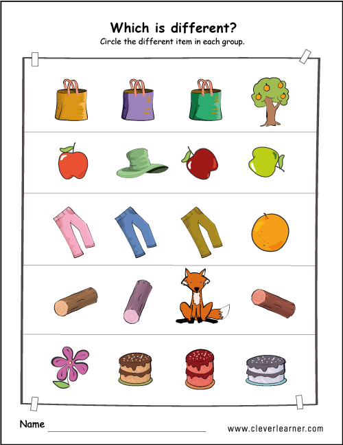 Printable Picture Difference Worksheets For Preschools