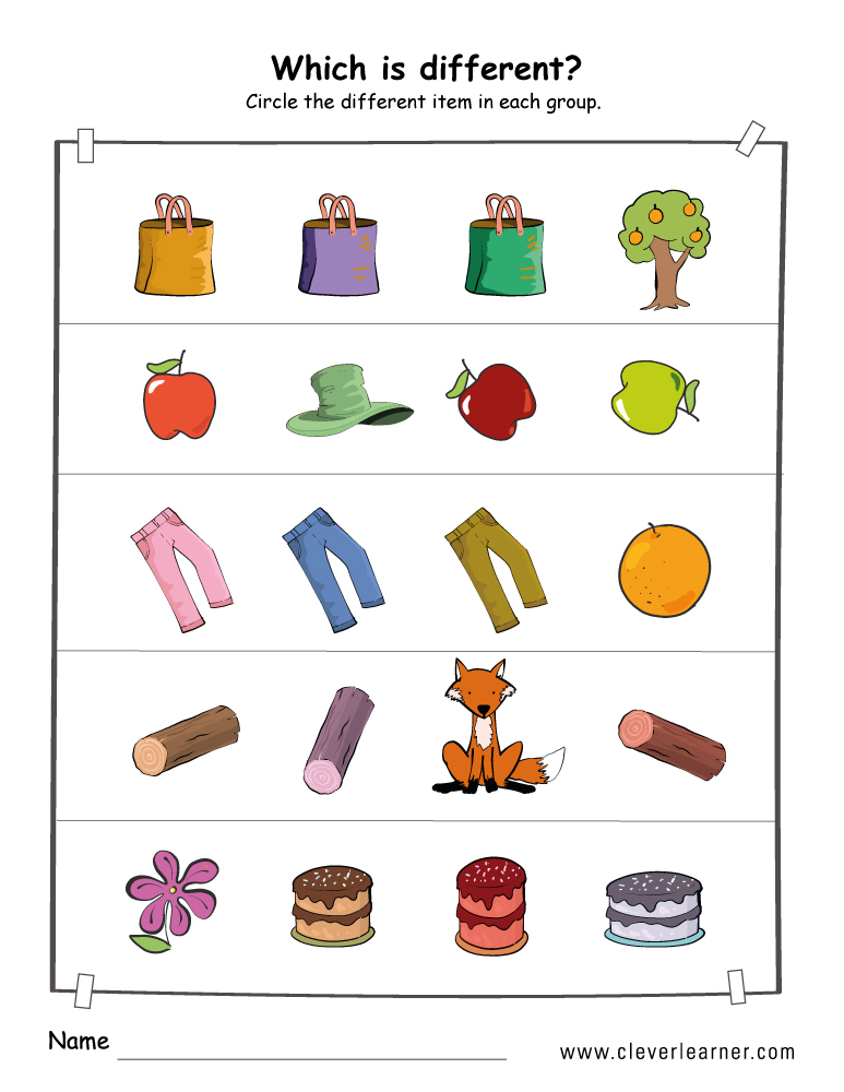 Printable Picture Difference Worksheets For Preschools