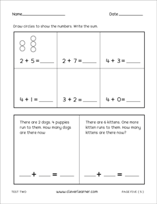 First grade Math Addition Sheets