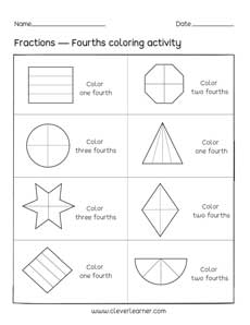 learning about Fourths Fractions and wholes