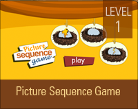 Sequencial picture games for kids in preschool