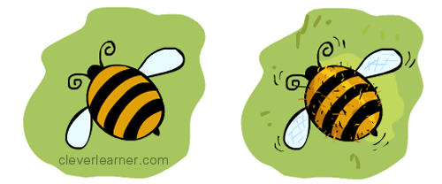 Step by step drawing of a bumble-bee