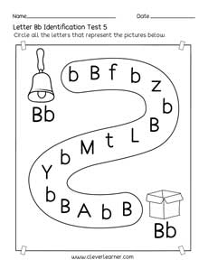 Homeschool pre-K letter B identification printable