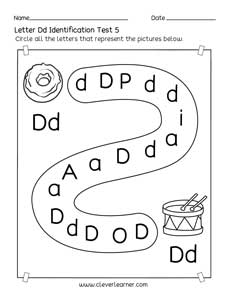 Homeschool pre-K letter D identification printable