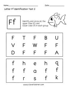 Fun Letter F Identification Activity And Test Sheets For Preschools And Kindergartens