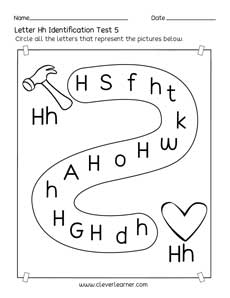 Homeschool pre-K letter H identification printable