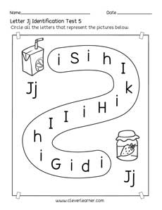 Homeschool pre-K letter J identification printable