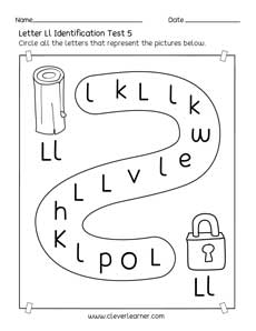 Homeschool pre-K letter l identification printable