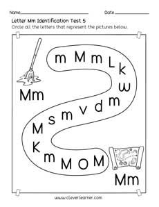 Homeschool pre-K letter M identification printable