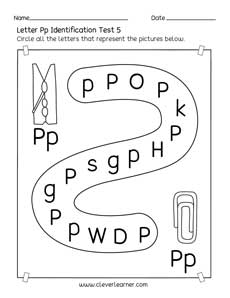 Homeschool pre-K letter P identification printable