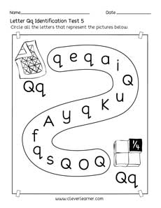 Homeschool pre-K letter Q identification printable