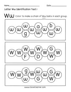 letter w worksheets for pre k