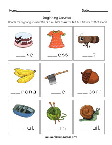 Free beginning sound worksheets