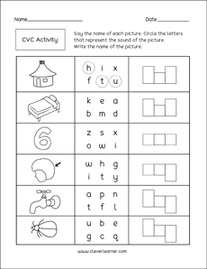 cvc worksheets for preschool teachers