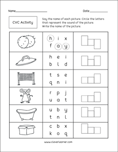free cvc printables for kindergarten kids