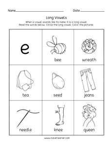 Free Preschool Kindergarten Vowels Worksheets Printable K5 Learning