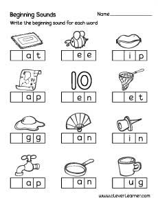 Beginning sounds worksheets for preschools