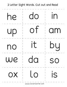Two letter words preschool worksheet