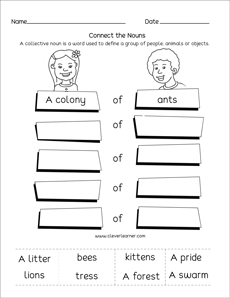 Kindergarten collective nouns worksheets