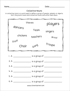 Preschool collective nouns activities
