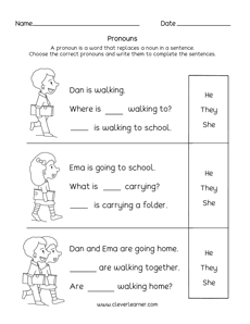 Preschool pronouns