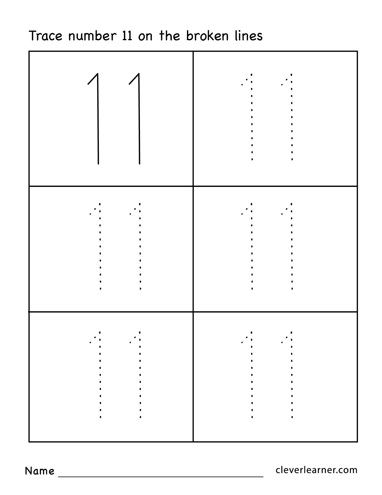 number-eleven-writing-counting-and-identification-printable-worksheets