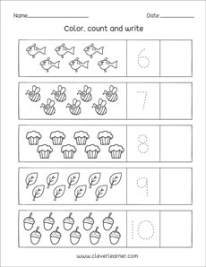 count and write preschool worksheet