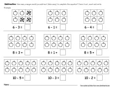 subtraction activity drills for kids