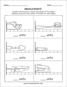 Free length measuring activity worksheets for preschools