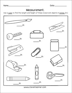 Measure these classroom items with a ruler 1st grade printables