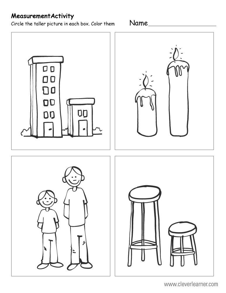 Size Comparision (Tall vs Short)- Free Printables Pack (Pre-K/ Kindergarten)